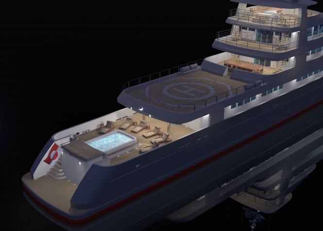 OCEA Commuter 230 Yacht Design - aft view - by night