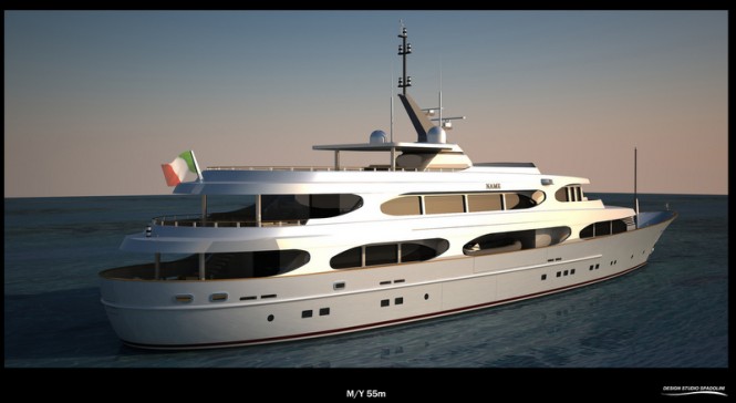 55m Spadolini Yacht Project - aft view