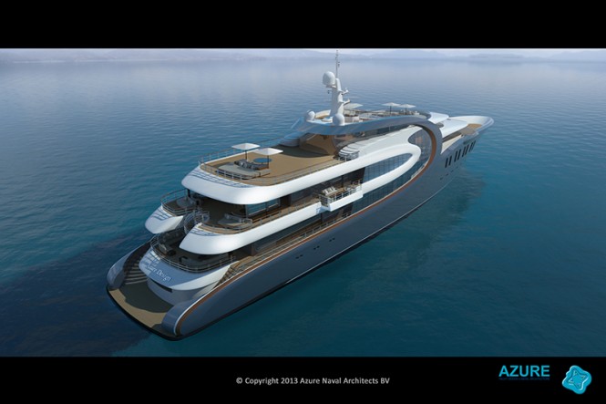 88m luxury yacht Dylana concept - upview