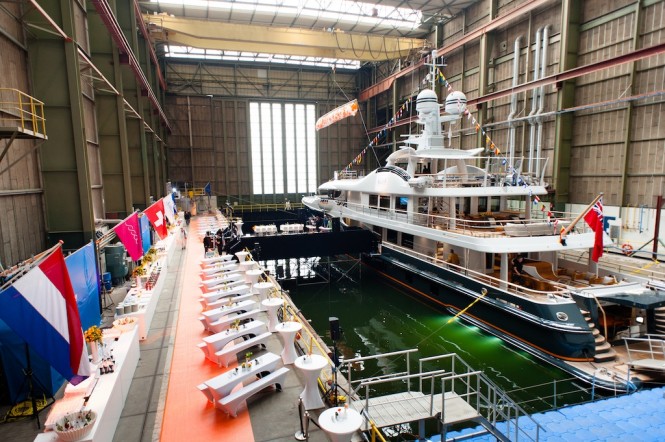 Christening of the luxury yacht Engelberg