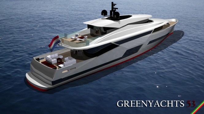 LGH 53 Hybrid Yacht Concept - aft view