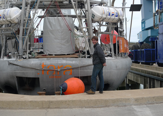 Loic Vallette, Tara Yachts Captain is glad to find Tara back in the water - Photo credit to J. Collet TaraExpeditions