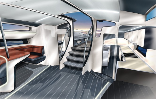 Luxury yacht Infiniti 100S - Saloon Aft