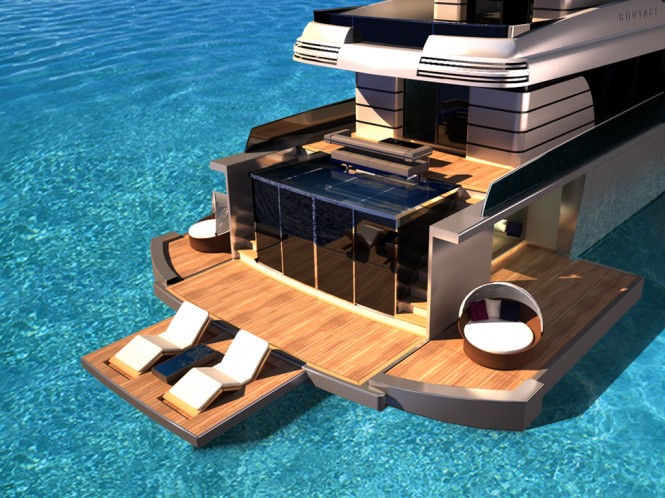 Motor yacht Contact design - aft view