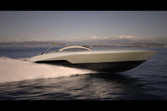 Superyacht F969 Arrow design at full speed