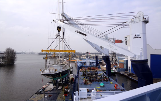 Transport of 40m superyacht from Sicily to the Netherlands organised by Bowline Yacht Transport