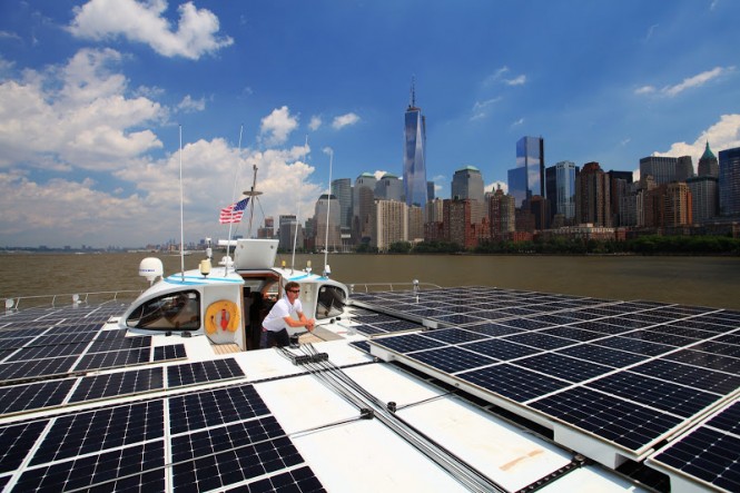 Aboard PlanetSolar reaching New York