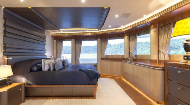 Lurssen Yacht Quattroelle - Owners Suite Photo by Klaus Jordan