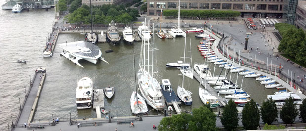 PlanetSolar at Dennis Conner's North Cove in NYC