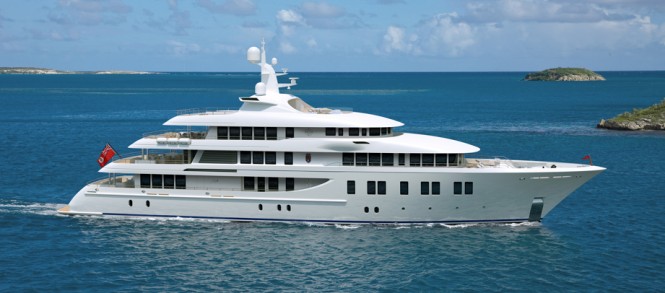 Rendering of 66m Delta Marine mega yacht Invictus (Project Invader, hull 211042)