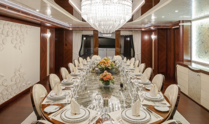 Superyacht Quattroelle - Dining Photo by Klaus Jordan