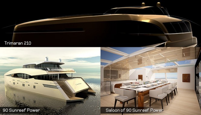 Trimaran 210 Yacht and 90 Sunreef Power Yacht