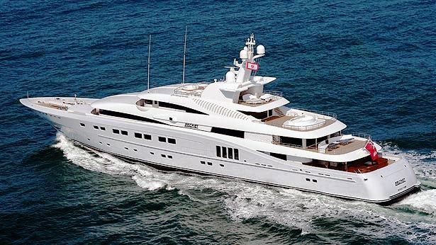 Yacht Secret aft view at sea