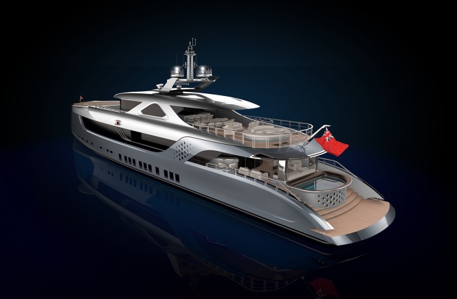 52m Admiral Superyacht - aft view