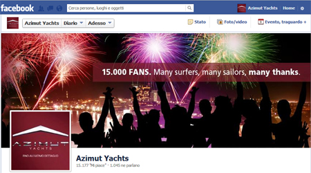 Facebook page of Azimut Yachts
