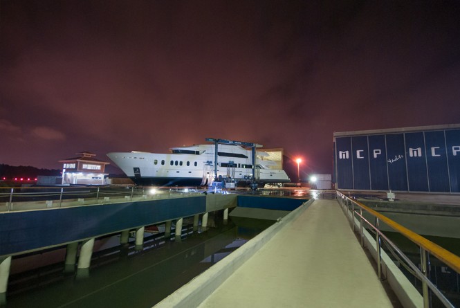 Launch of superyacht Hemisphere 140 at MCP Yachts