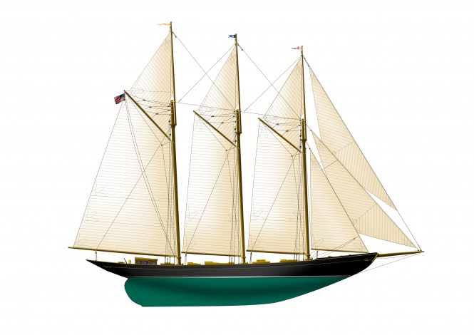 Luxury classic yacht Wolfhound