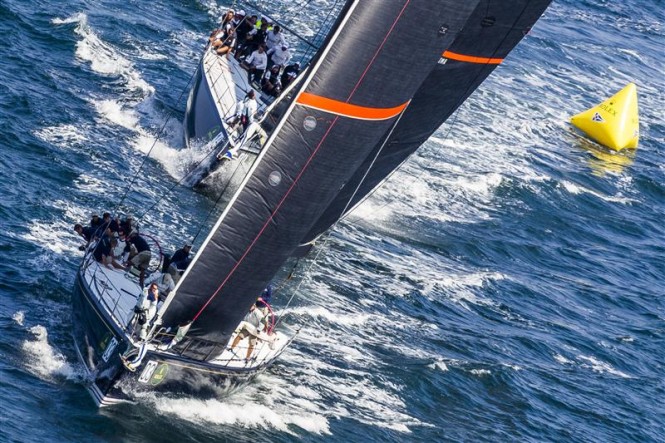 Luxury yacht Stig chases Bella Mente yacht - Photo by Rolex Carlo Borlenghi