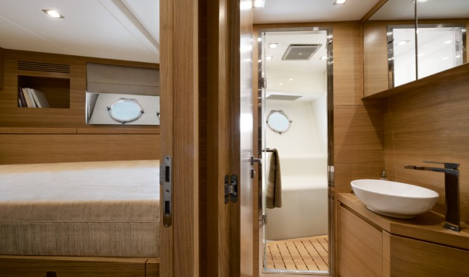 MCY 86 Yacht - Crew Cabin and Bathroom