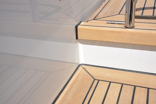 Moonen 94 Alu yacht Ininity - detail after 2012 refit - Image courtesy of Goodacre Boat Repairs and Refits