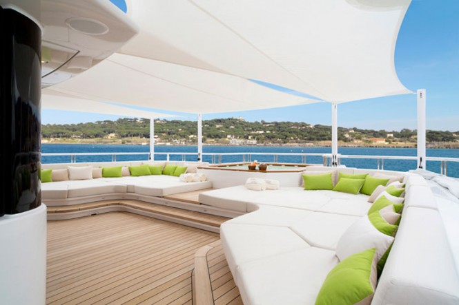 Sun Deck on superyacht MOGAMBO