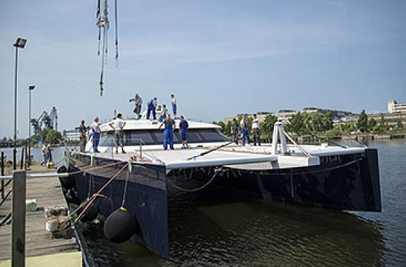Sunreef 80 sailing yacht Carbon on the water