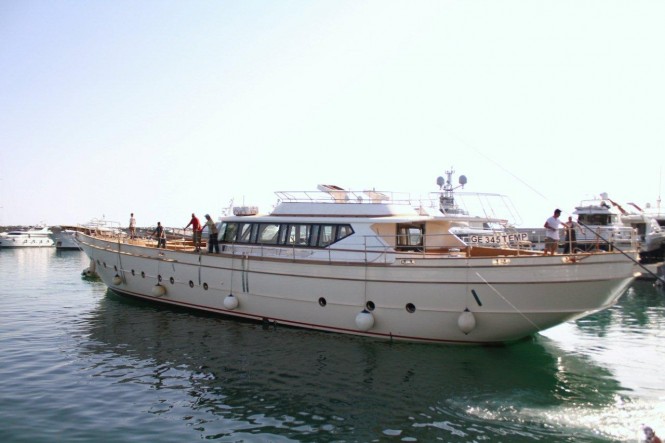 Superyacht Andromeda on the water