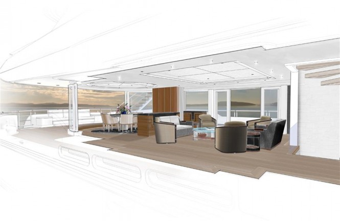 Superyacht Liberty design - Saloon