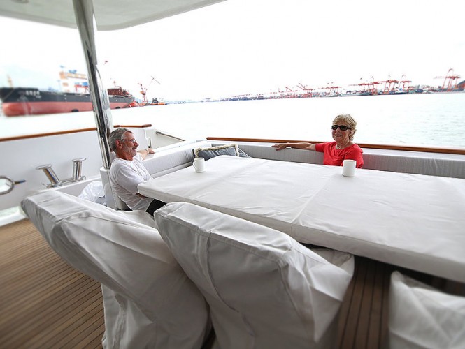 The owners of superyacht Aurora