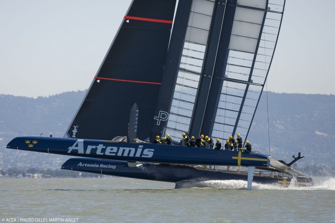34th America's Cup - Artemis Racing AC72 #2 first Sail