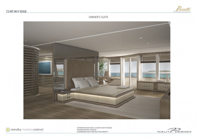 72m Benetti Nauta luxury mega yacht EDGE 72 - Owner's Stateroom