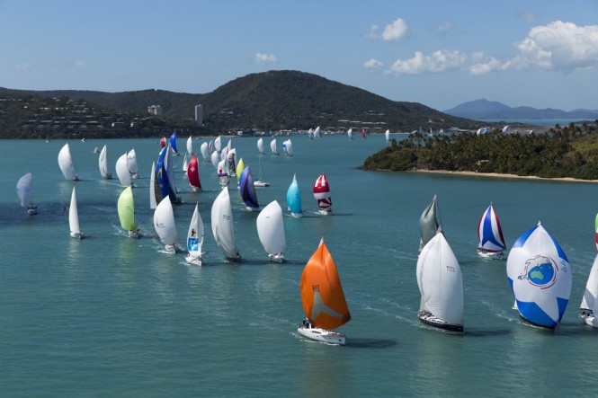 Aerial view of the Audi Hamilton Island Race week 2013 Fleet - Photo by Andrea Francolini/Audi