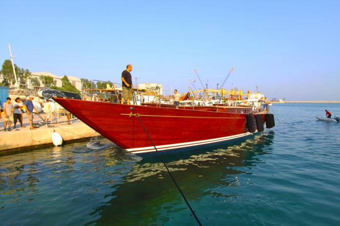 Classic yacht Tempus Fugit on the water