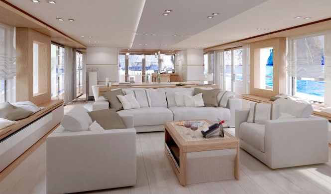 Columbus 40m Sport Hybrid Yacht - Main Saloon