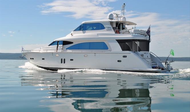Horizon E73 motor yacht Swell Time