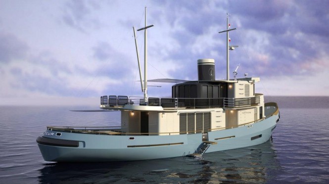 Le Lutteur Yacht - aft view