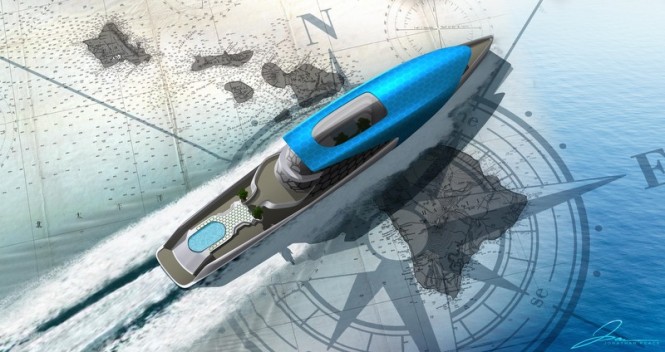 Luxury yacht Maluhia concept - upview