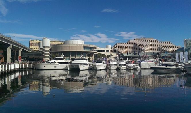 Luxury yachts by Horizon on display at the 2013 SIBS