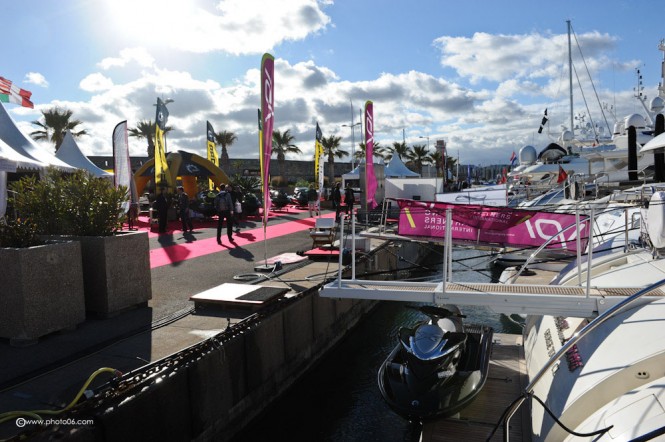 Luxury yachts on display at the 2013 Antibes Yacht Show