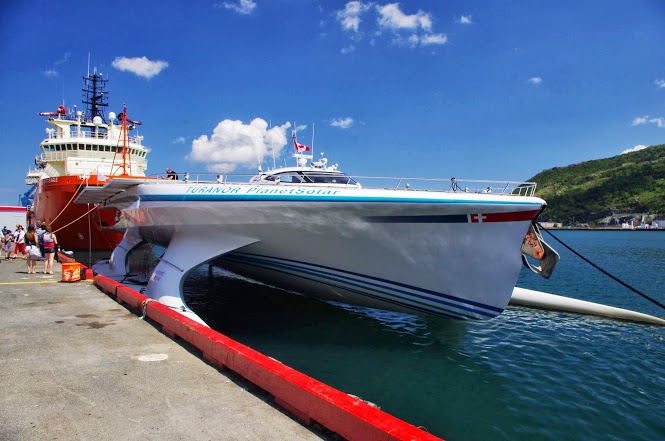 PlanetSolar in St. John's in Canada - Photo credit to PlanetSolar