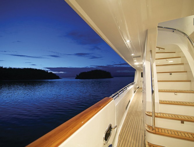 Spout Islest on Handson Island in Canada from aboard Aurora superyacht