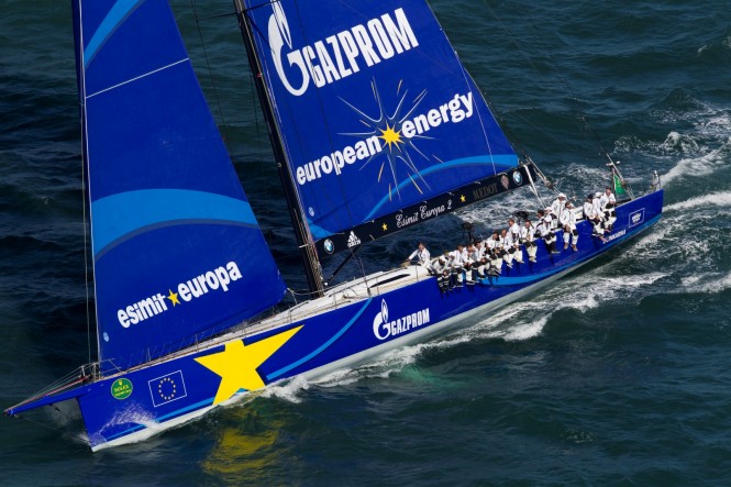 Superyacht Esimit Europa 2 at the 2013 Rolex Fastnet Race