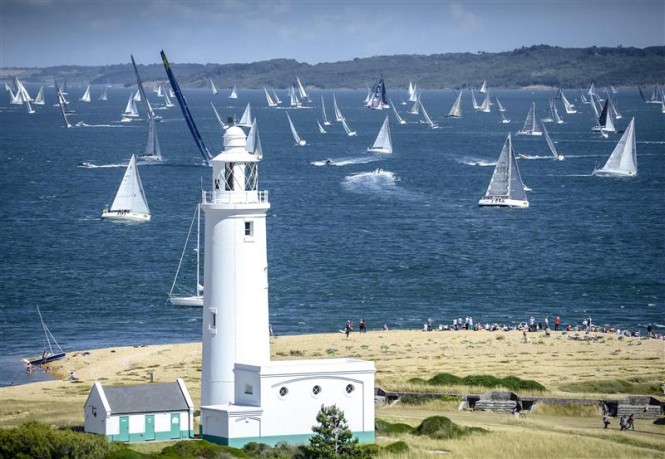 The Rolex Fastnet Race fleet in the spectacular UK yacht charter destination - the Solent - Photo by Rolex Kurt Arrigo
