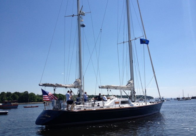 Too Elusive Yacht captured when leaving Front Street Shipyard