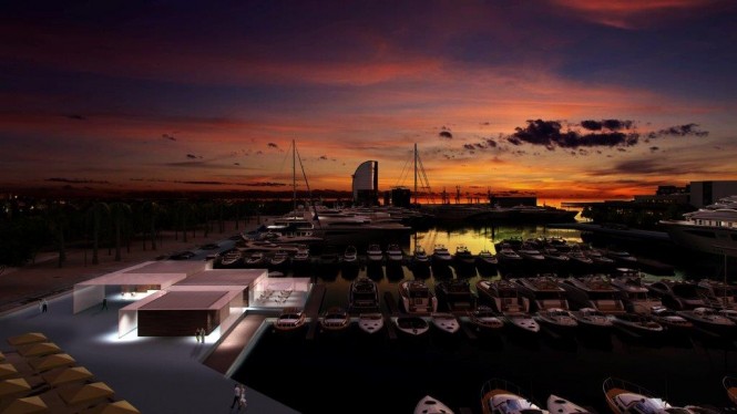 View of Marina Port Vell and the Villa - Copyright 2013 Marina Port Vell