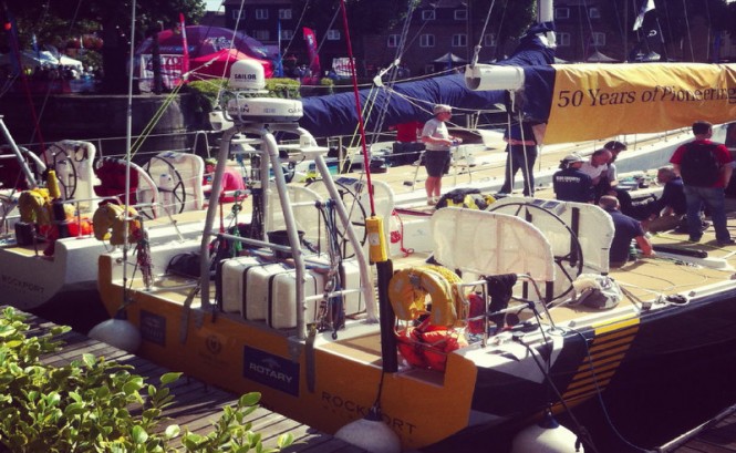 Yachts are gathering at London's Tower Bridge ahead of the world's longest yacht race
