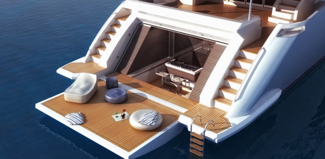 Benetti F-125' Yacht - Beach Area