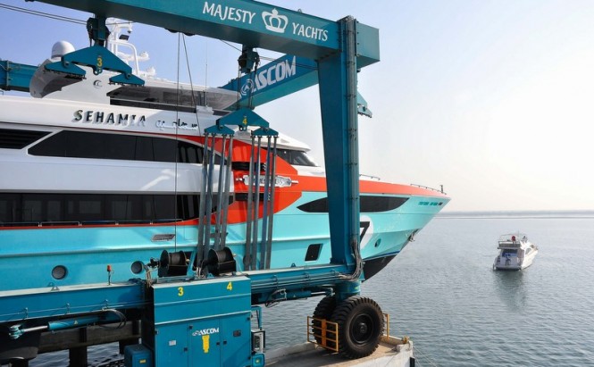 Majesty 135 superyacht Sehamia by Gulf Craft at launch