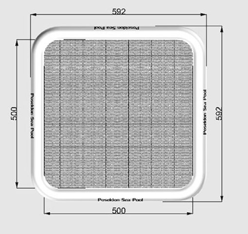 Rendering of 5 x 5m Sea Pool (dimensions shown from above)