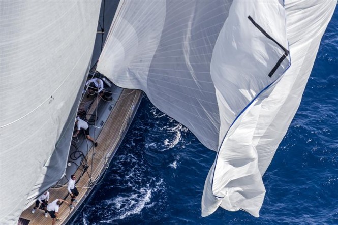 Spinnaker drop on board superyacht Y3K